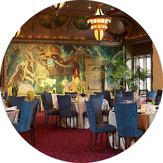 The Beluga Room dressed with round tables